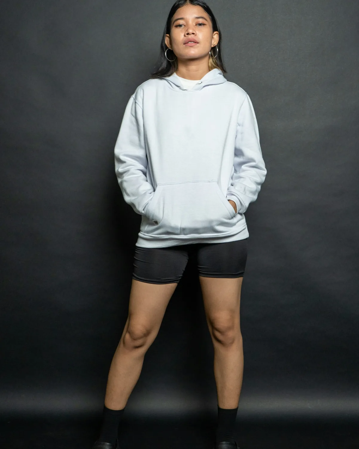 Hoodie bleu pâle, coupe oversize